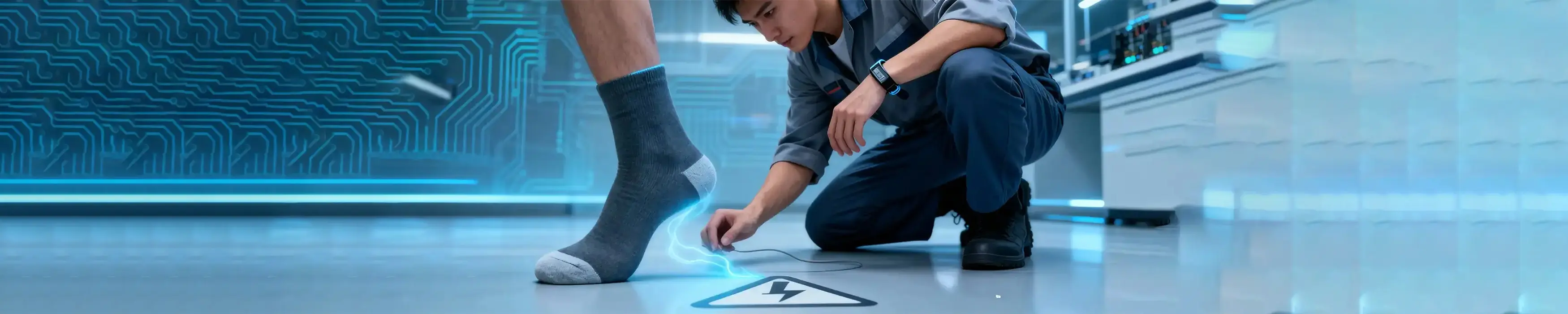 银纤维接地气袜产品图片 - 医药生物行业专用抗菌银纤维袜