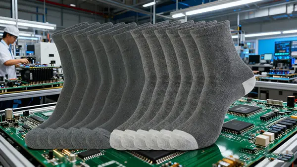 ESD防静电袜子产品图片 - 半导体电子行业专用防静电工袜