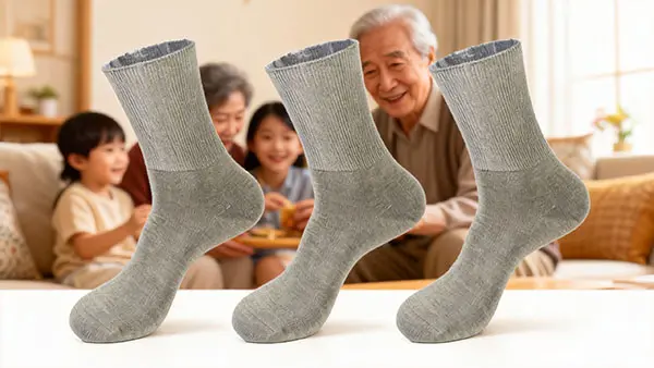 银纤维糖足松口袜产品图片 - 糖尿病专用抗菌银纤维袜